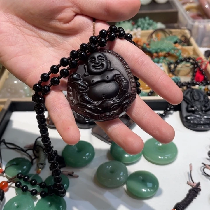 黑曜岩未镶嵌颈饰