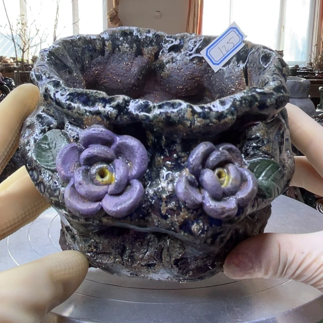 红陶口9.5高9.8粗砂陶瓷花盆