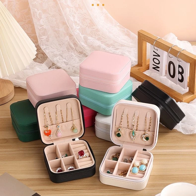 首饰盒/箱 便携首饰盒简约戒指耳钉耳环收纳盒旅行小首饰收纳盒