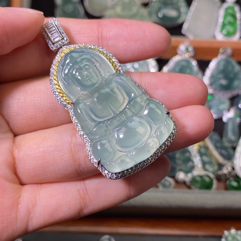 【闪购商品】翡翠未镶嵌颈饰閒**茶分两单