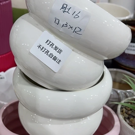 多肉绿植陶瓷花盆9.9包邮,有孔