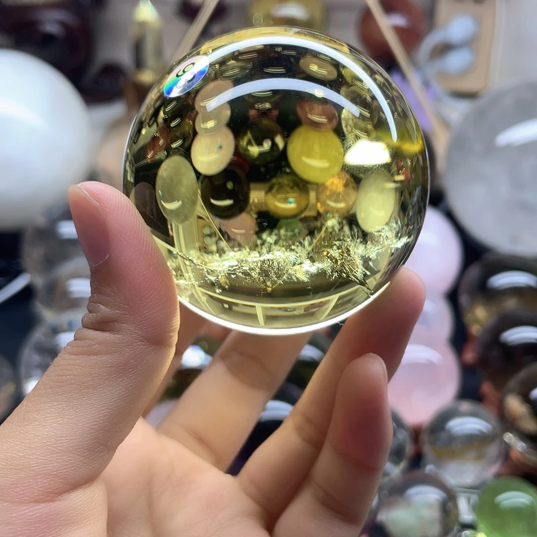 W***7水晶珠宝半成品未镶嵌黄水晶卡6.25蓝针A406