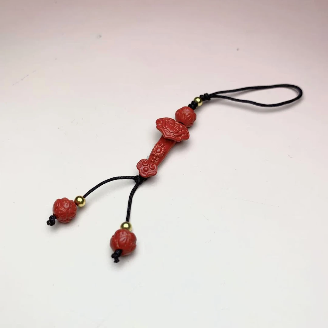含辰砂工艺品朱砂如意手机挂