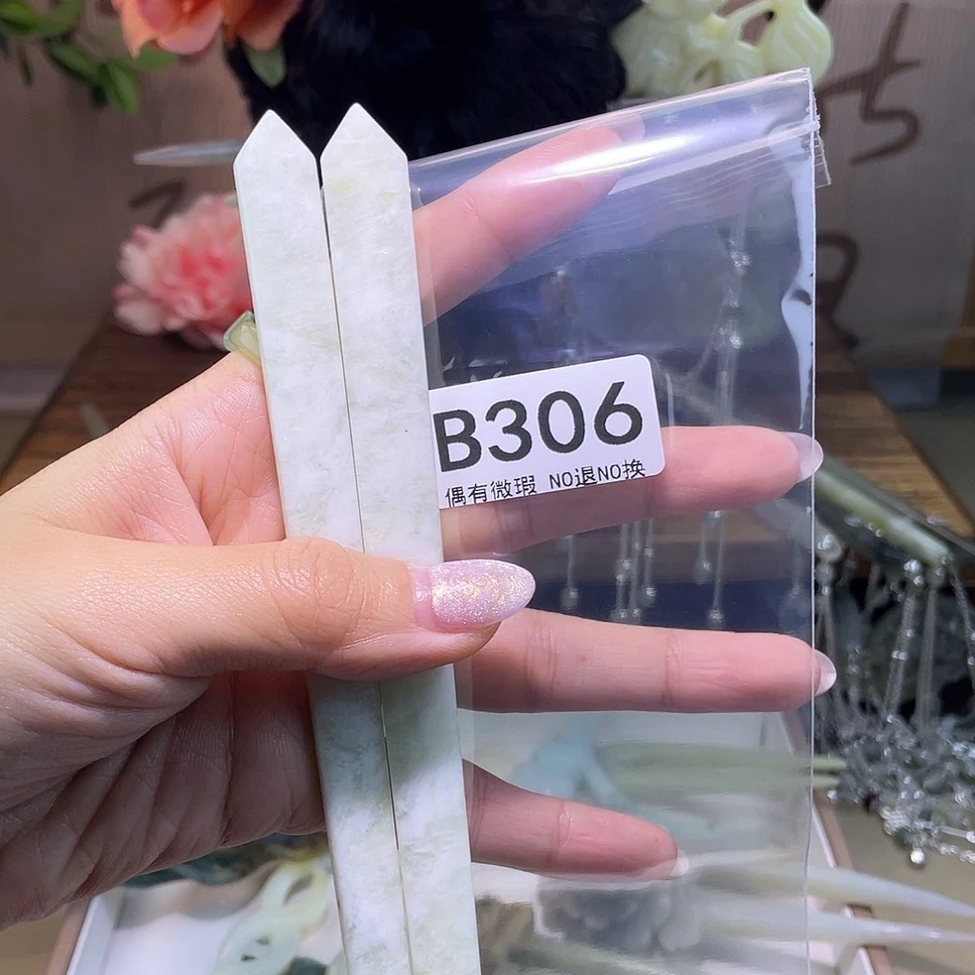 蛇纹石玉发饰银S925镀金镶嵌我****模