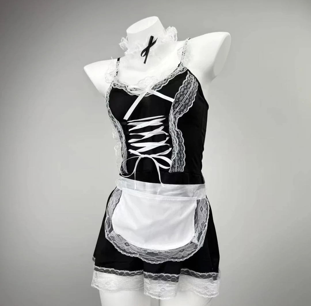 【甜心迷雾】性感睡衣纯欲高级感吊带露背睡裙连体夏季黑色蕾丝女款