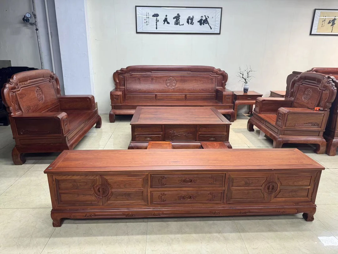 【格木大中华沙发】纯料全原木无辅材大户型自建房家用客厅实木沙发