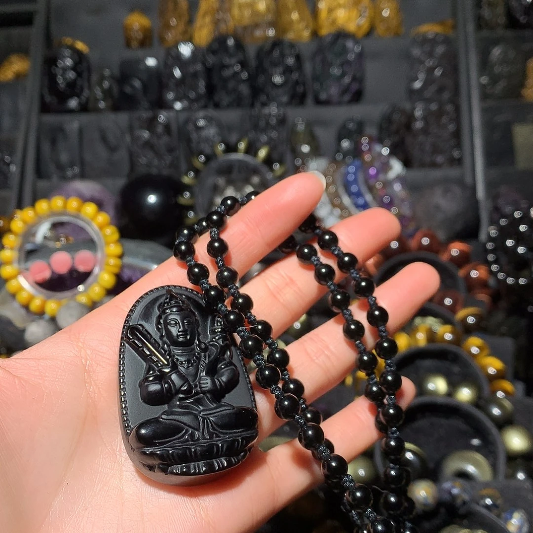 黑曜岩吊坠(赠链)未镶嵌老*?