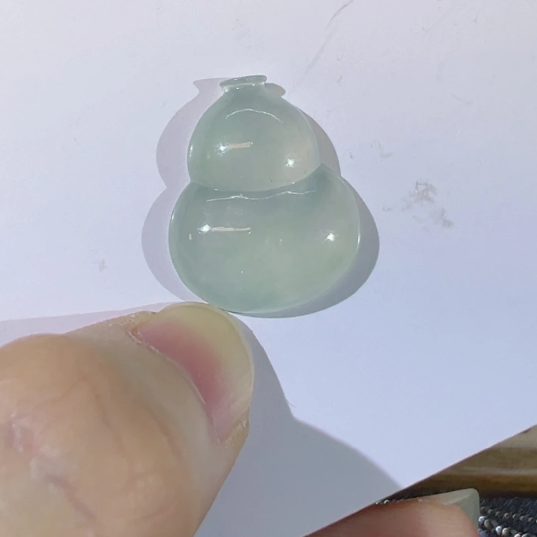 【闪购商品】翡翠颈饰18K金镶嵌缅甸翡翠白冰葫芦