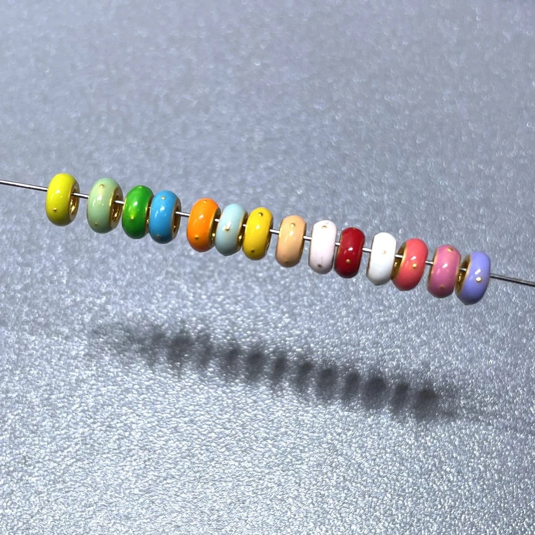 足金999烧蓝6MM跑环隔片（该订单四个发）颜色主图选备注不然随机