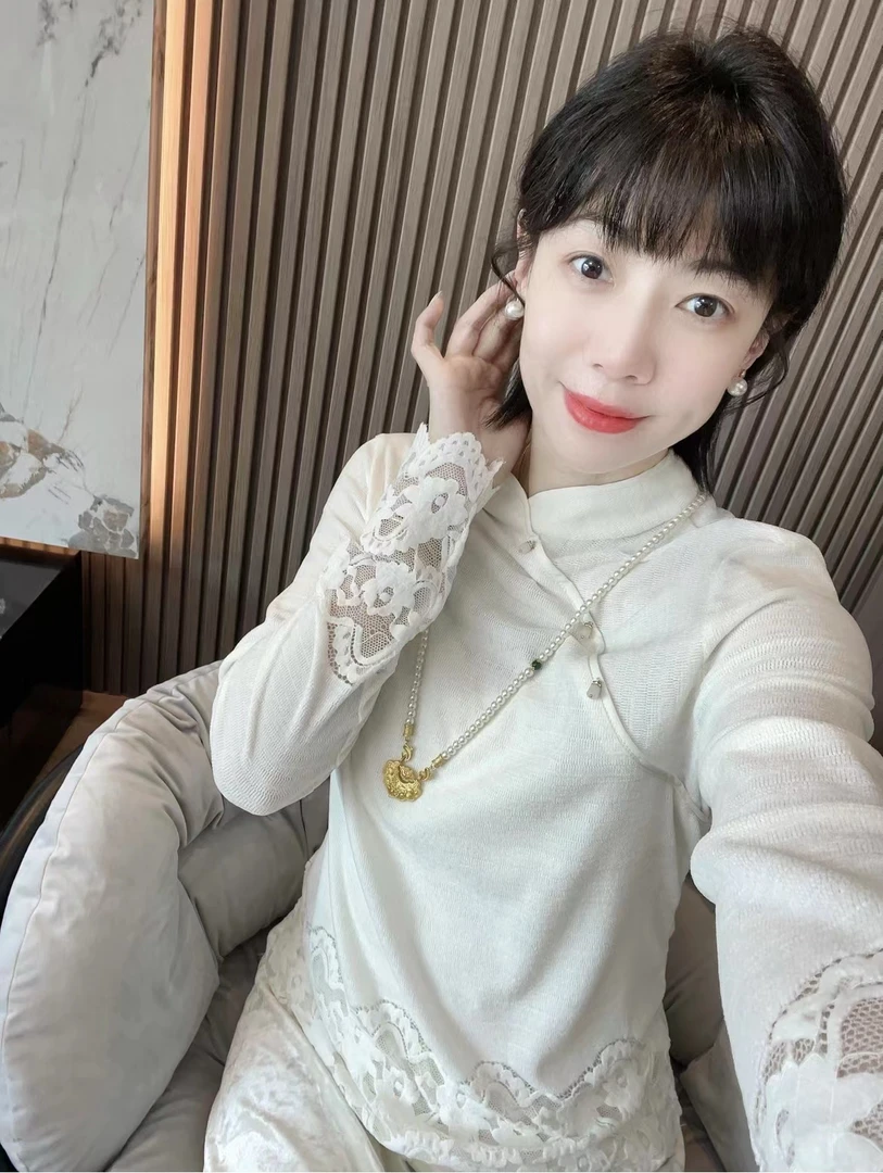 【云柔春款】新中式国风蕾丝边三粒扣时尚气质立领小衫上衣