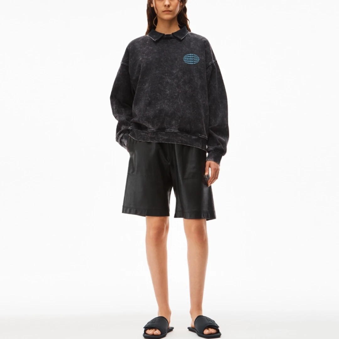 未使用 COACH/蔻驰 3249/alexander wang 黑色Logo卫衣/XXS-L