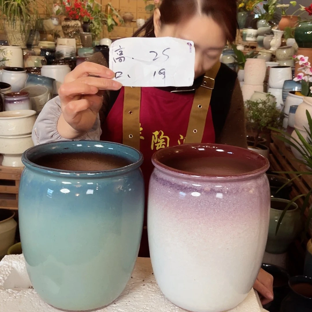 紫砂花盆高度25口径19