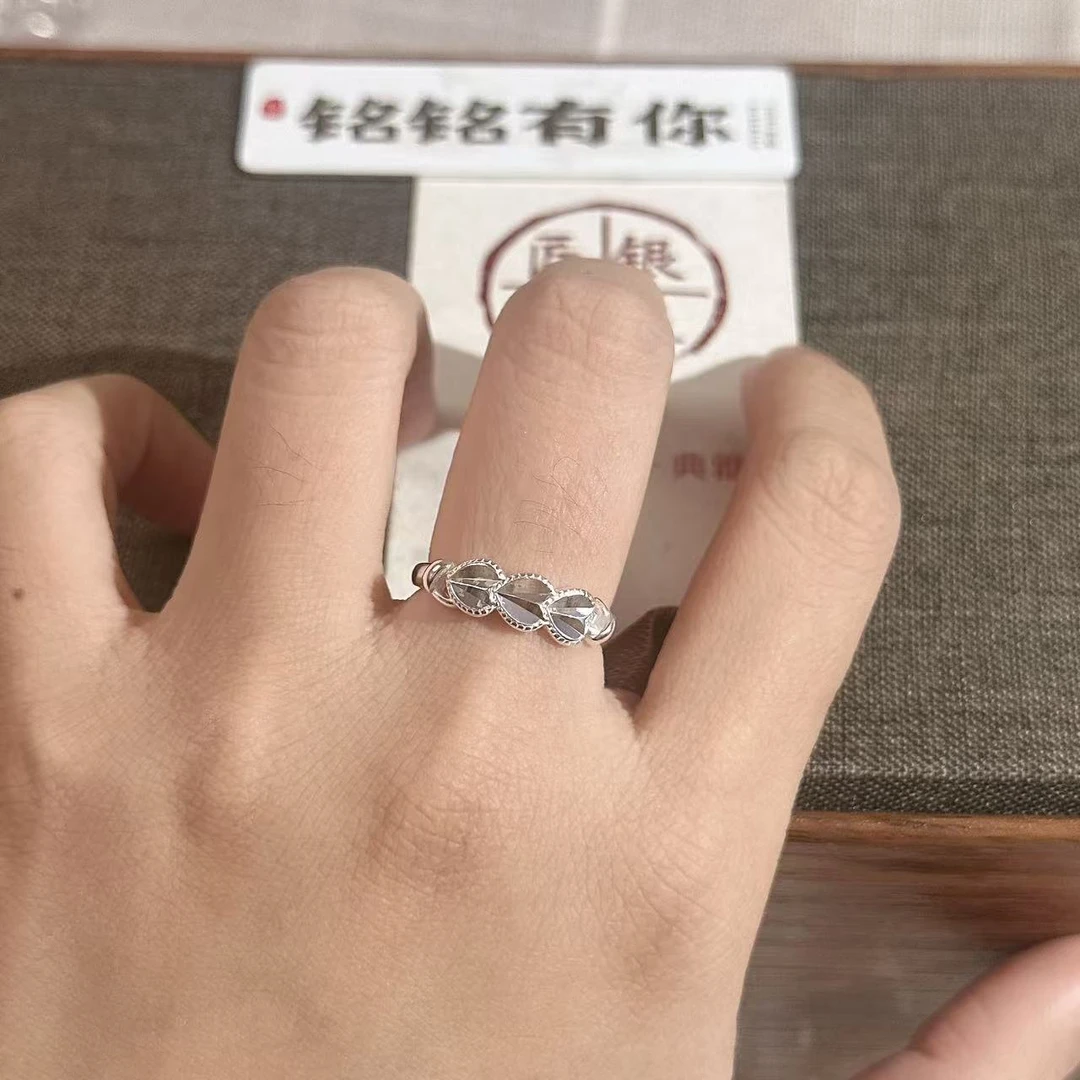铭铭有你 足银戒指 三箭心开口戒指