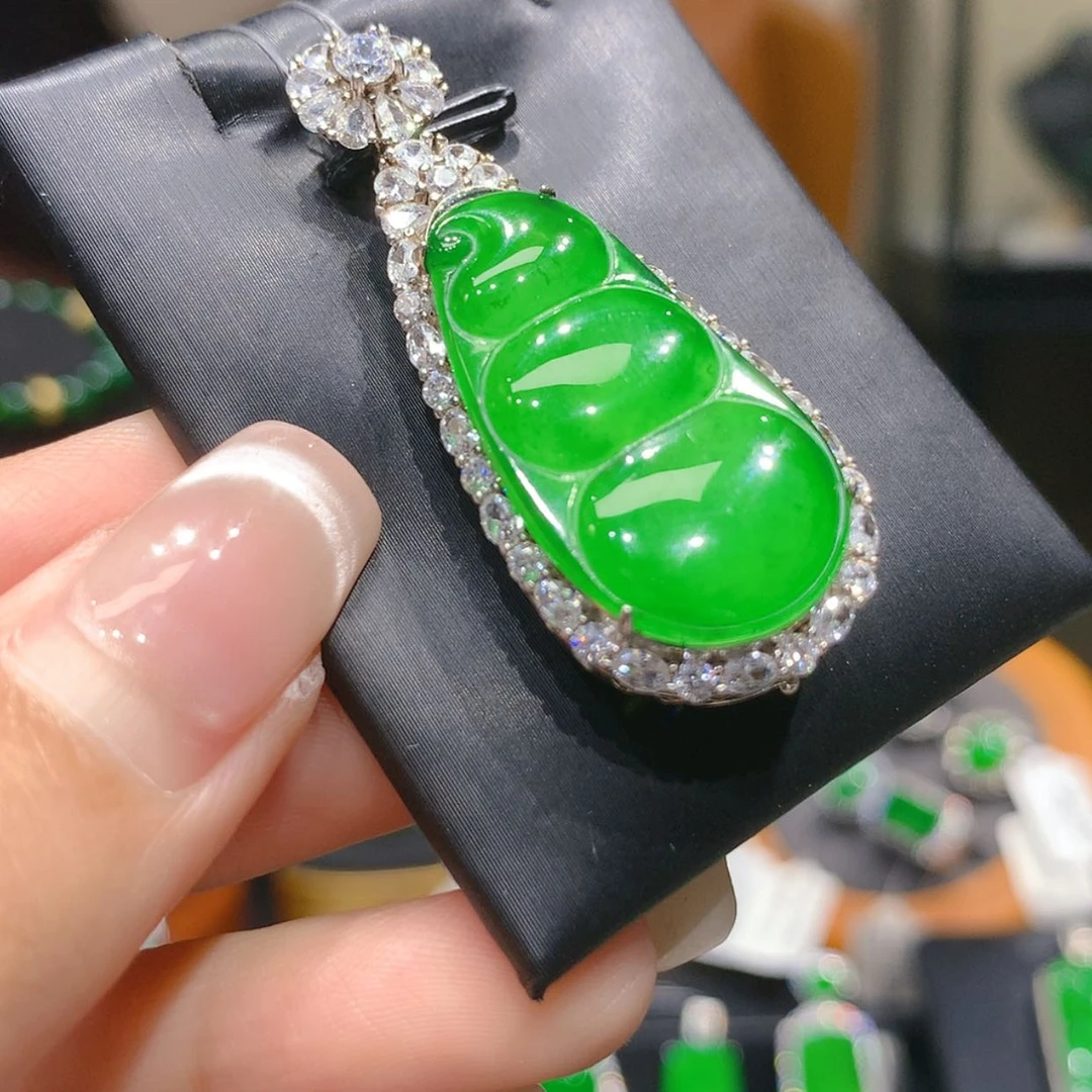 【闪购商品】颈饰银S925镶嵌翡翠5柒姐