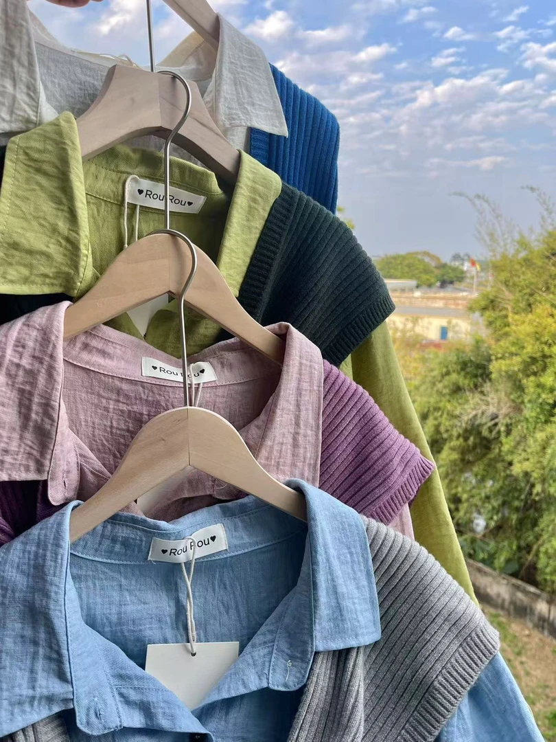 2933#【日光色谱】高级感多巴胺翻领正肩衬衫没带披肩