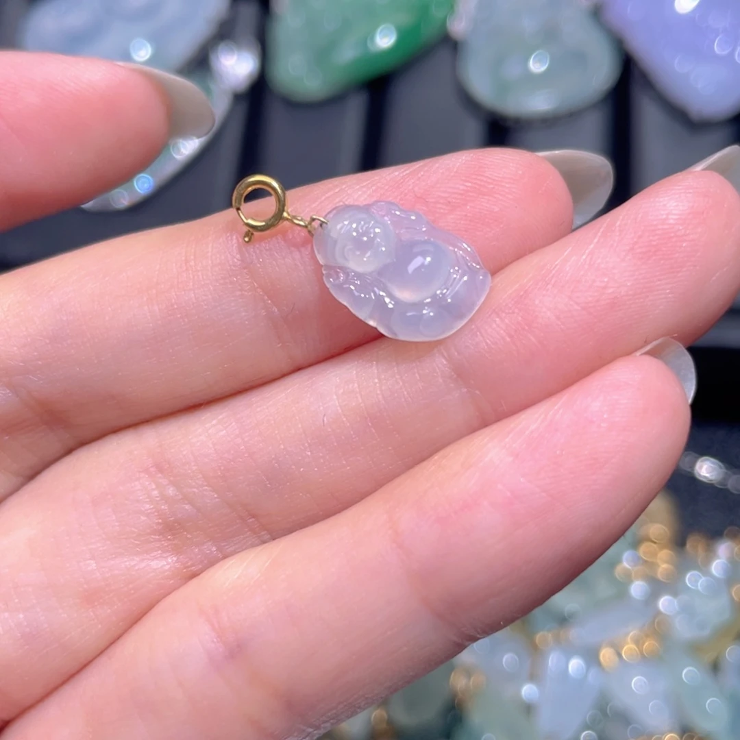 颈饰18K金镶嵌翡翠翡翠