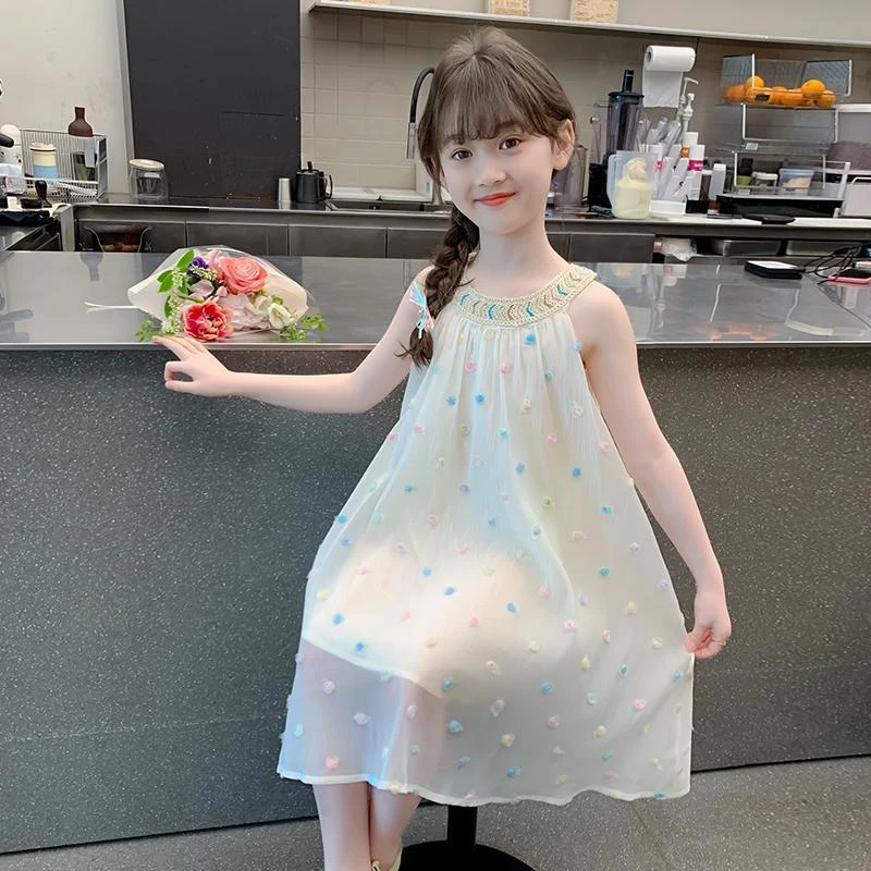 女童连衣裙2025新款夏季儿童洋气时髦网红吊带公主裙夏装女孩裙子