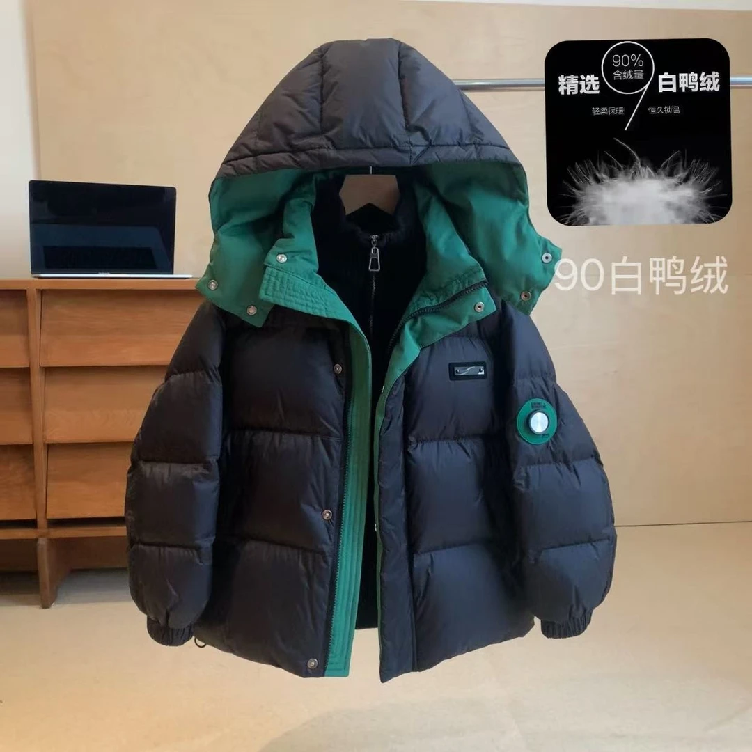【现货】90白鸭绒连帽羽绒服男童中大童防寒男女童羽绒服YG6620