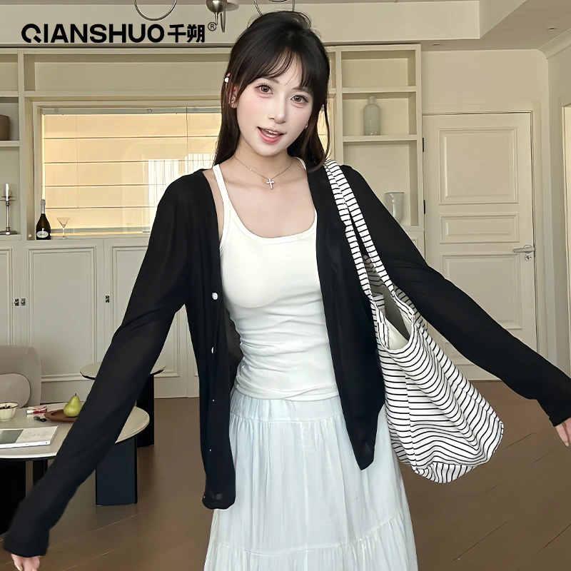 千朔莱赛尔天丝初秋开衫2025新款宽松显瘦外搭上衣披肩秋季薄款