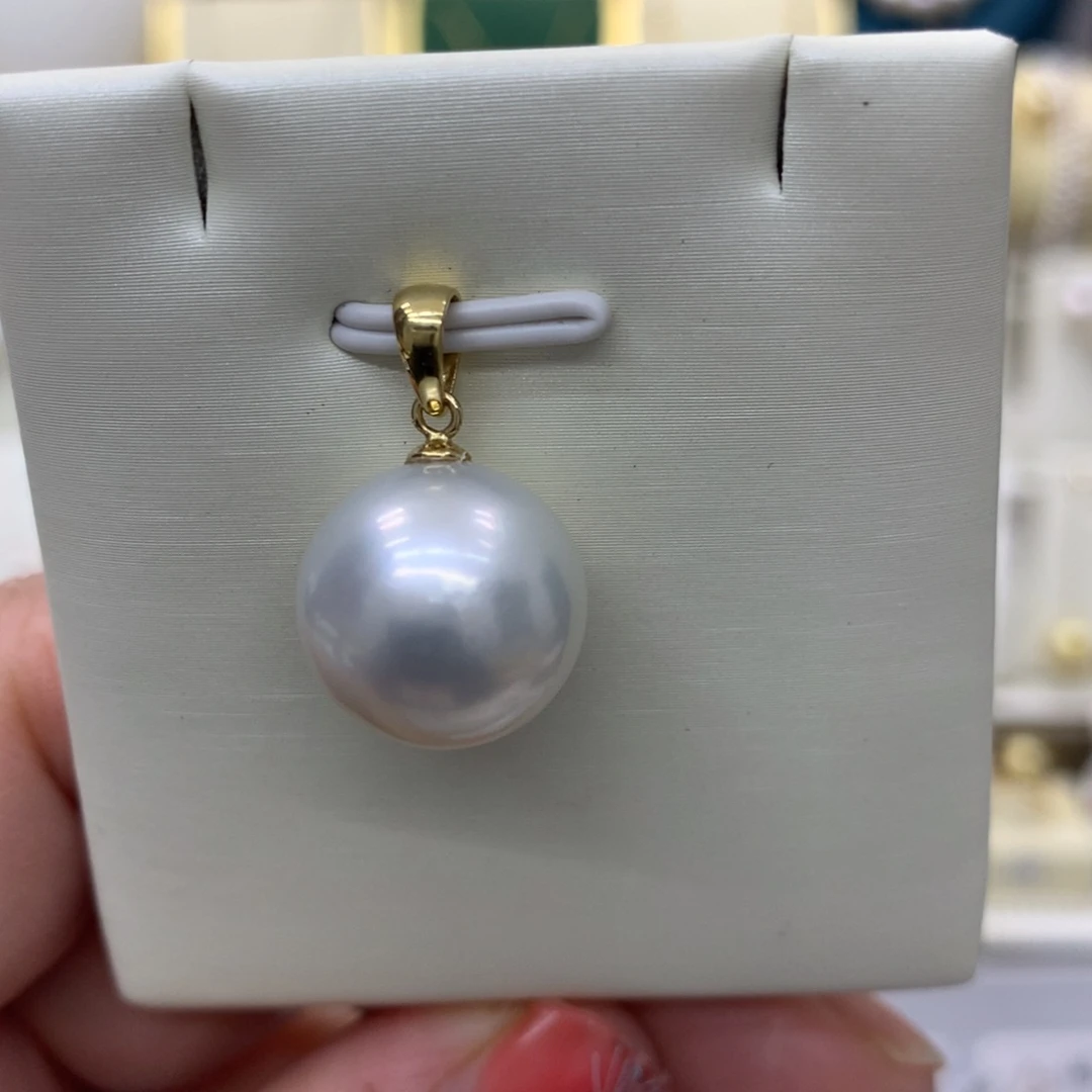 海水珍珠颈饰18K金镶嵌澳白13-14