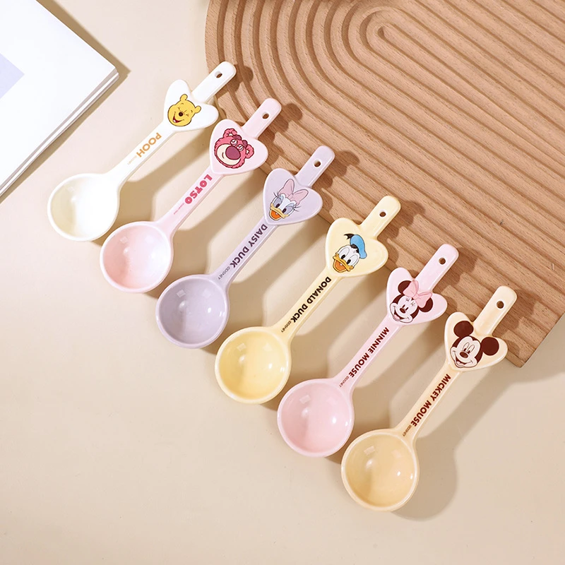【直播限量】米奇卡通儿童吃饭勺子桃心形状可爱汤勺陶瓷高端新颖勺