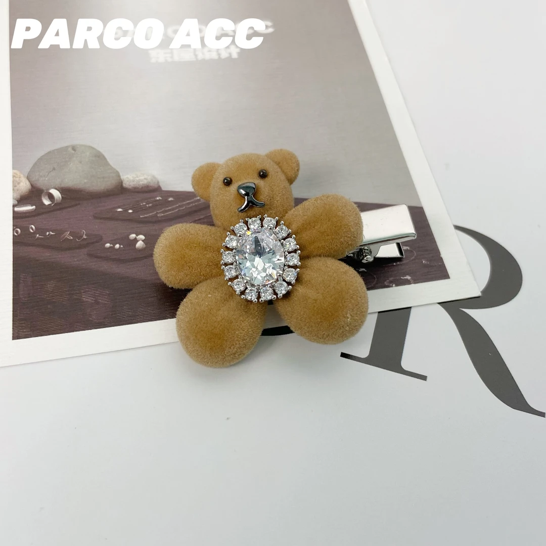G211 满锆花朵小熊发夹