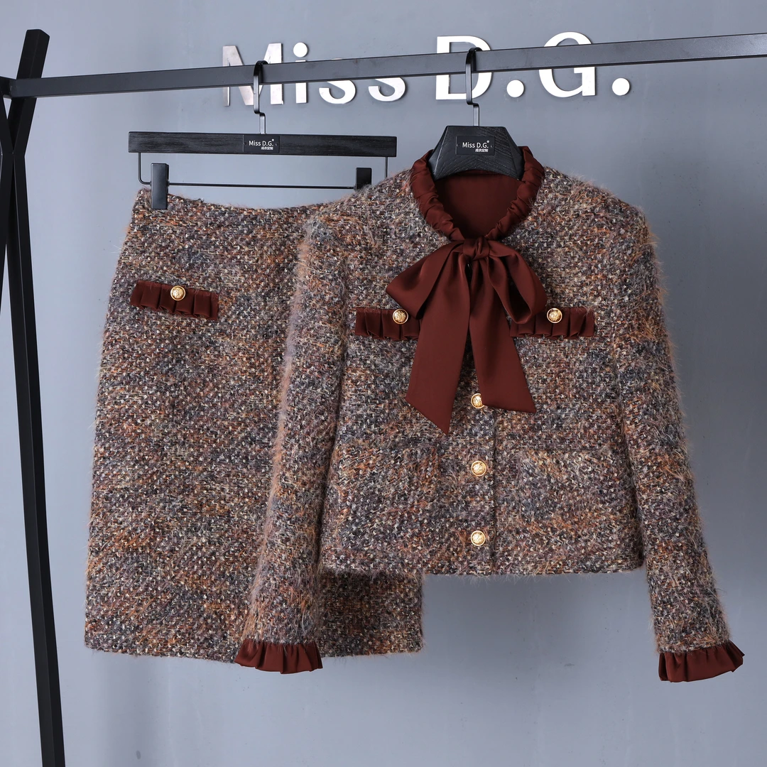 MissD.G.2025秋季名媛高端气质套装小香风设计感上衣半裙X-ZB310