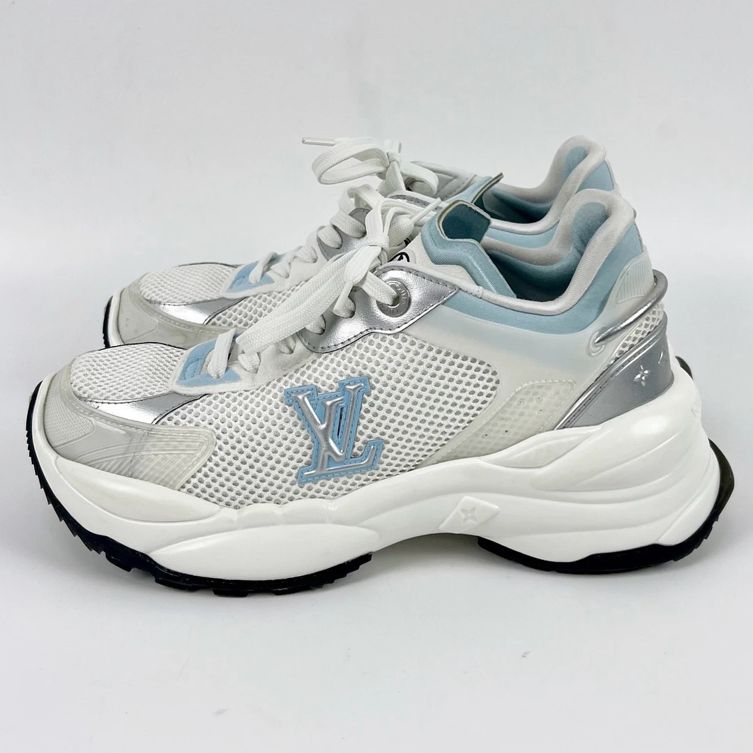 99新 LouisVuitton/路易威登 36.5码 Run55白蓝配色运动鞋 xz0407