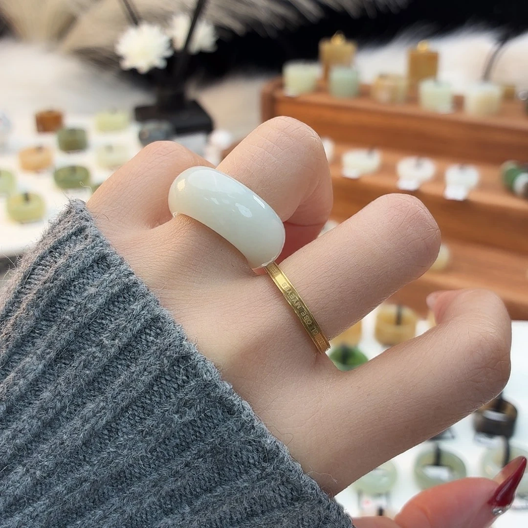 和田玉未镶嵌戒指i4晴水轮胎16.2mm