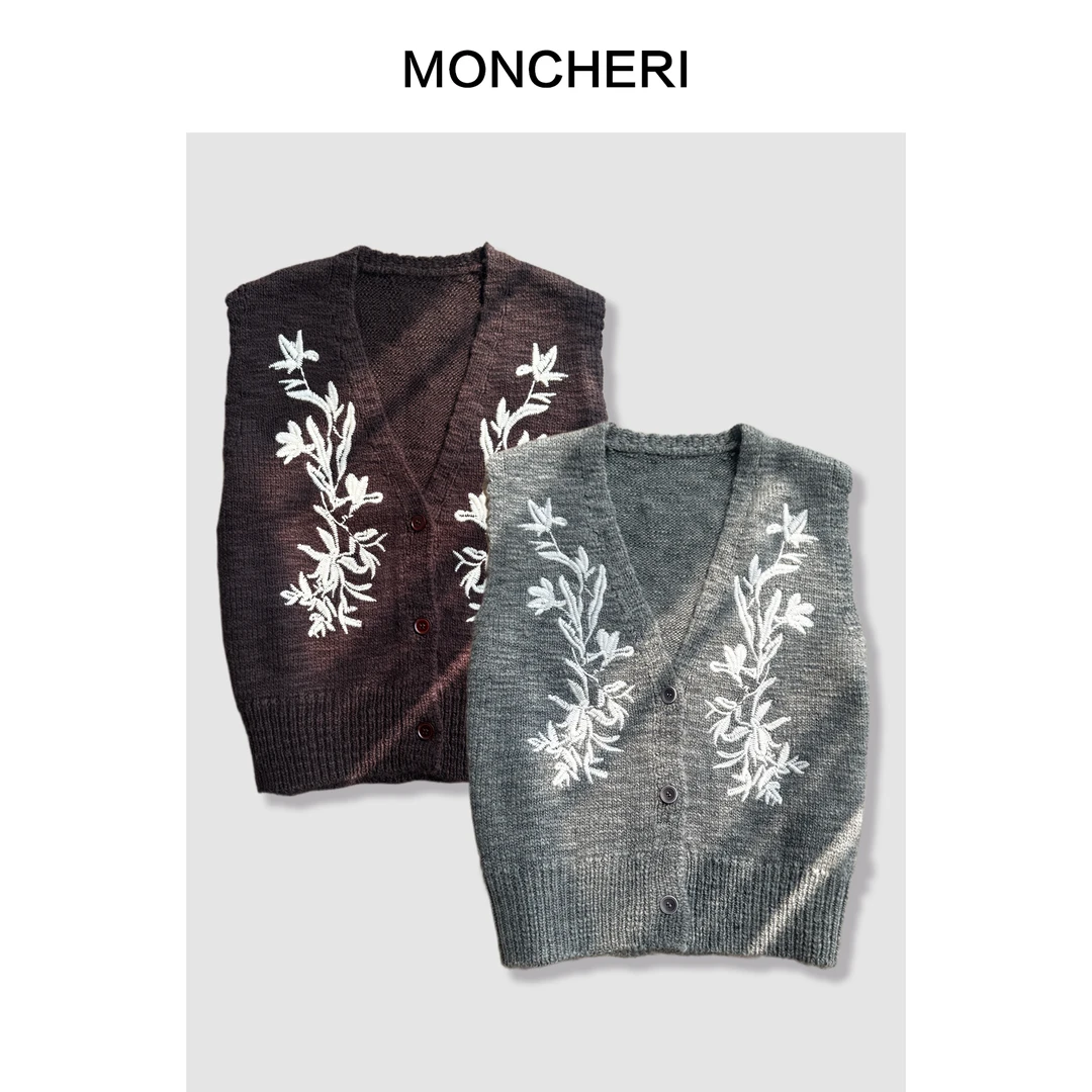 【萨尔茨堡】民族重工刺绣V领叠穿开衫毛衣背心79208