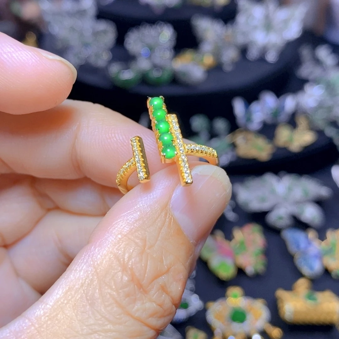 翡翠银S925镶嵌毛衣链天然翡翠