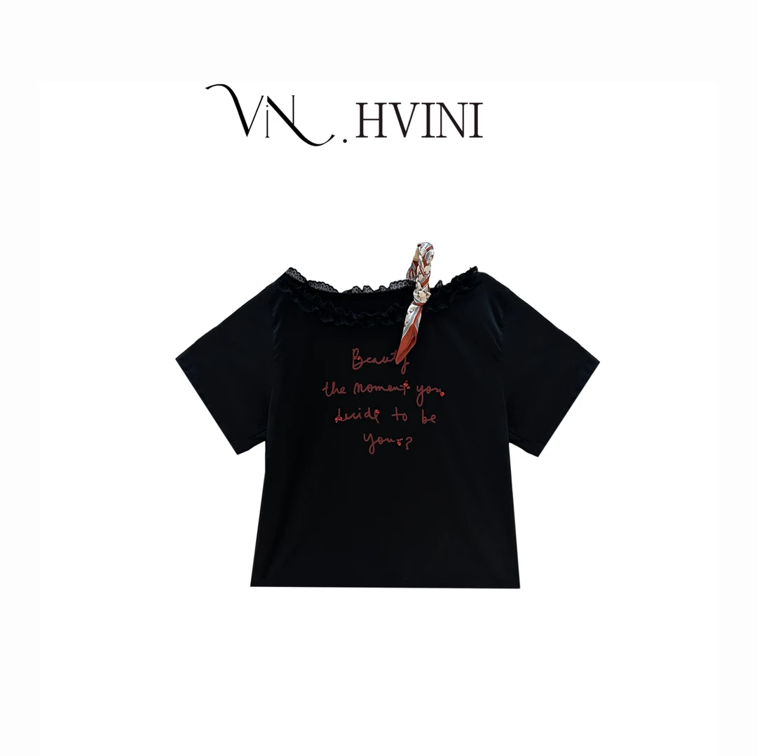 【素雅蕾丝】2025夏季新款时尚休闲气质T恤上衣L4707