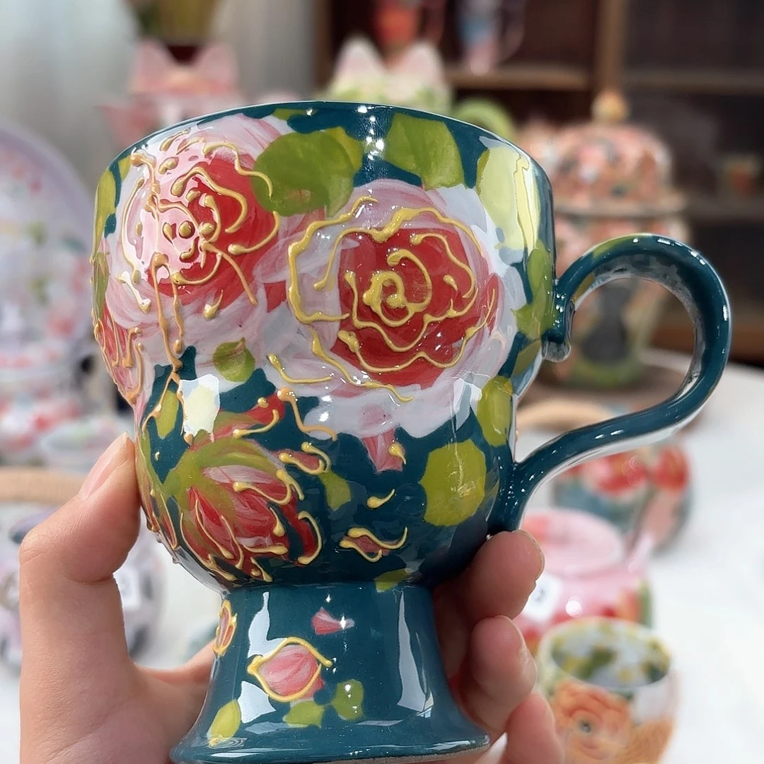 点***爷景德镇手绘高温釉下彩陶瓷茶具