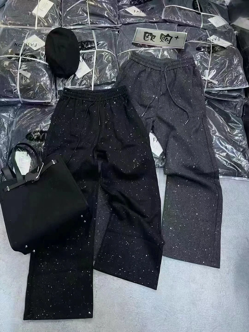 秋冬新款星光毛呢直筒裤