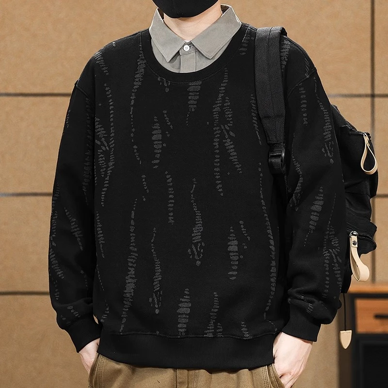 假两件衬衫领POLO衫卫衣男2025秋季休闲大码宽松内搭打底长袖上衣
