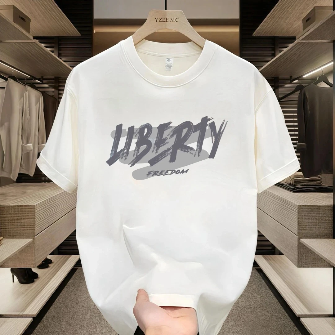 美式痞帅重磅纯棉短袖T恤青年男女款夏季ins潮牌街头修身圆领上衣