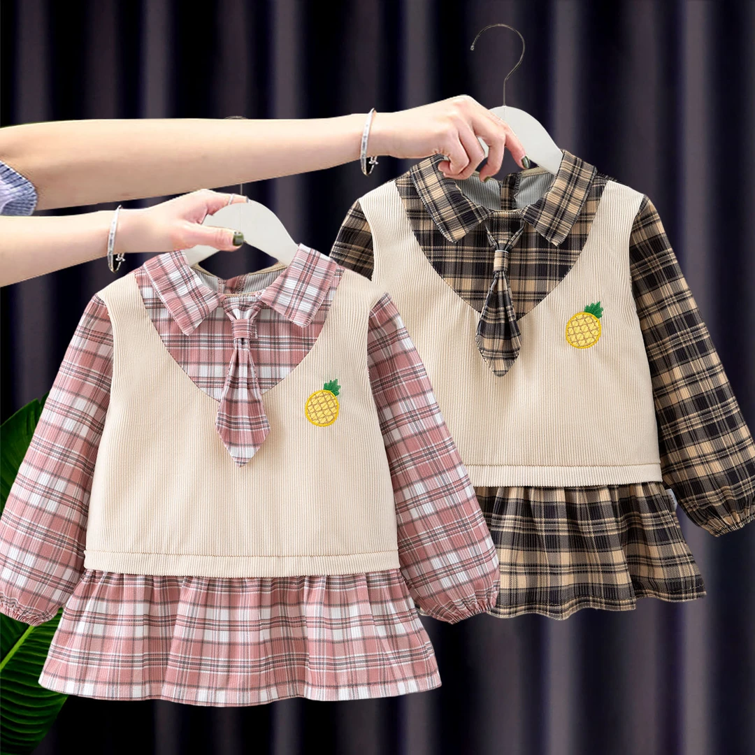 儿童罩衣秋冬款学院风洋气外穿幼儿园女宝宝吃饭围兜防水长袖围裙