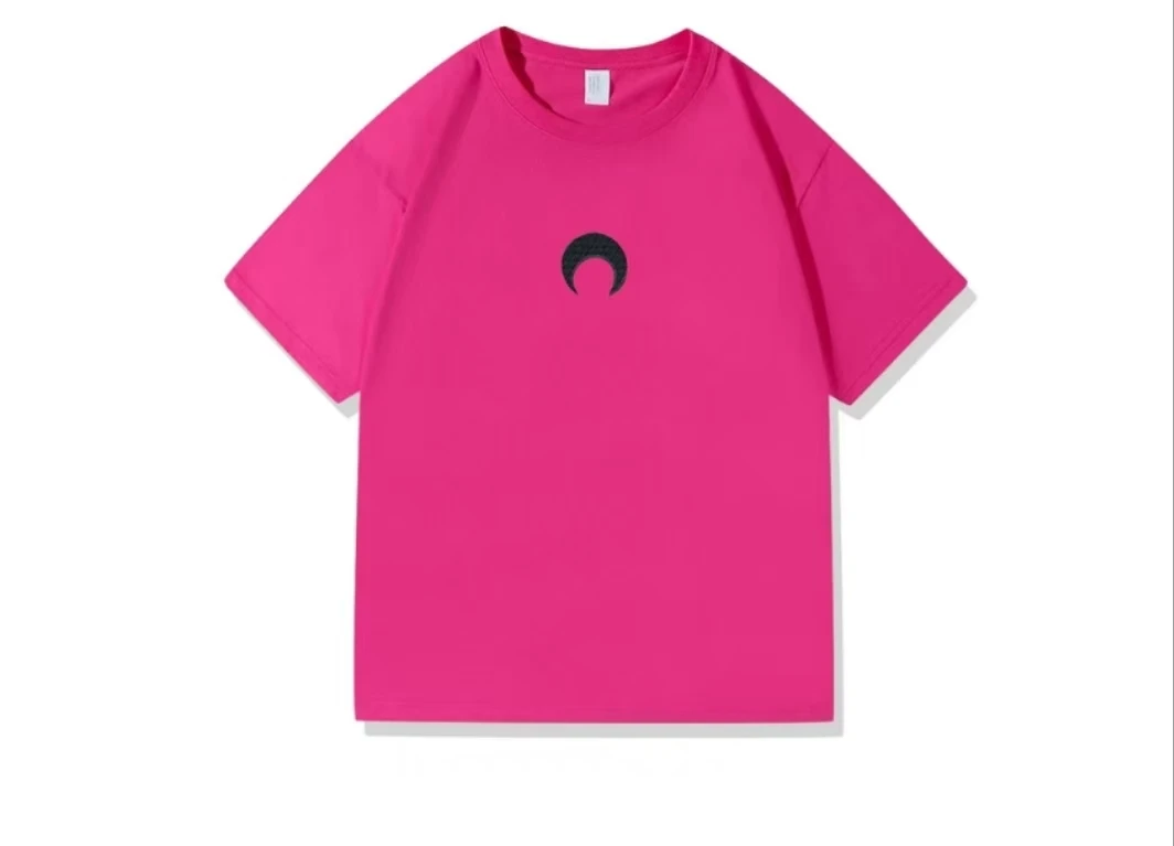 【海外专供】夏天时尚百搭休闲刺绣设计感短袖-刺绣月牙