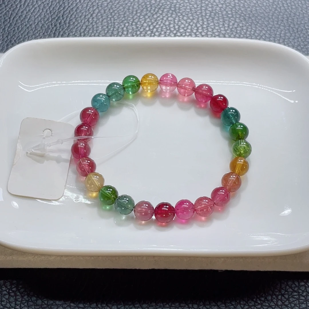 碧玺手链未镶嵌7.3mm左右