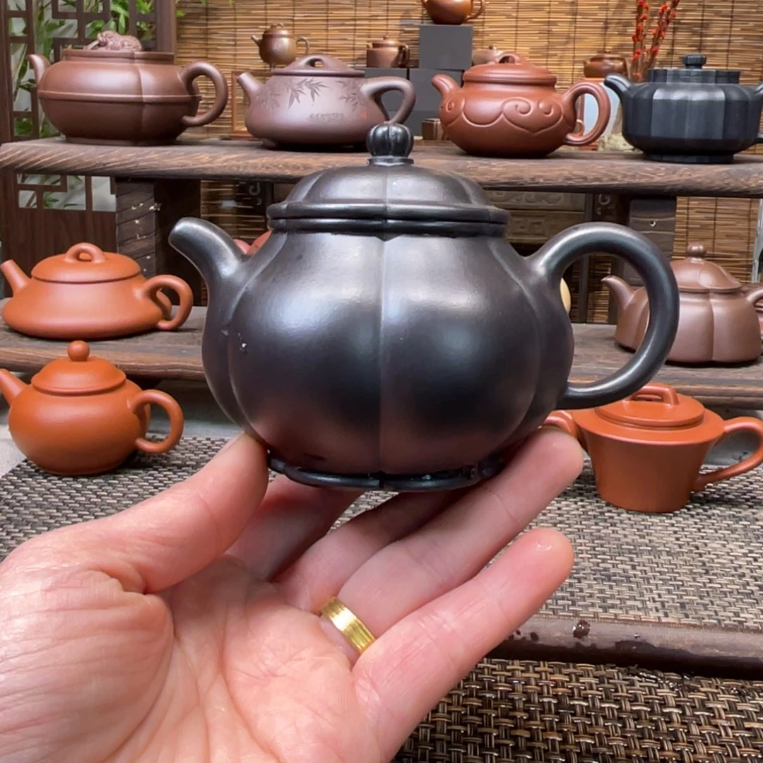 紫砂茶壶宜兴原矿紫砂手工制160