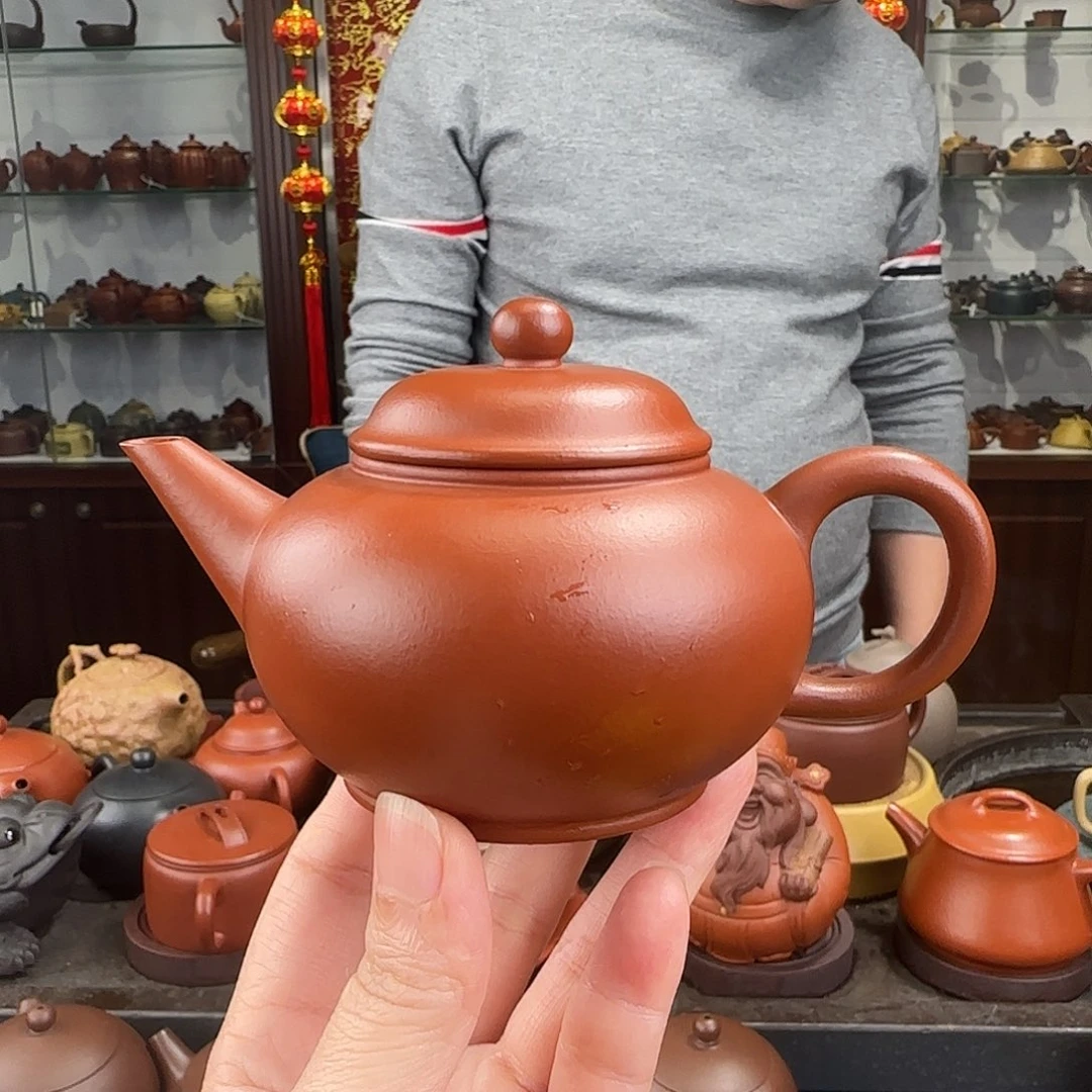 紫砂茶壶水平朱泥180