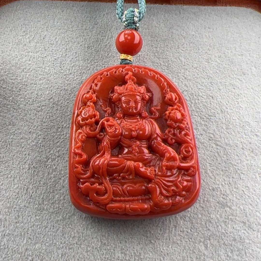 南红玛瑙满肉度母吊坠41*33*11未镶嵌