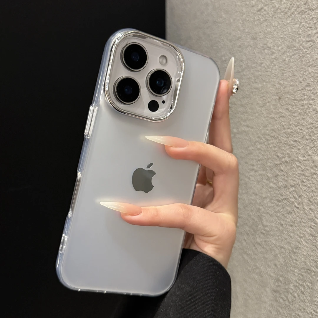 高级创意彩银适用苹果17promax手机壳简约iPhone16个性15时尚14女