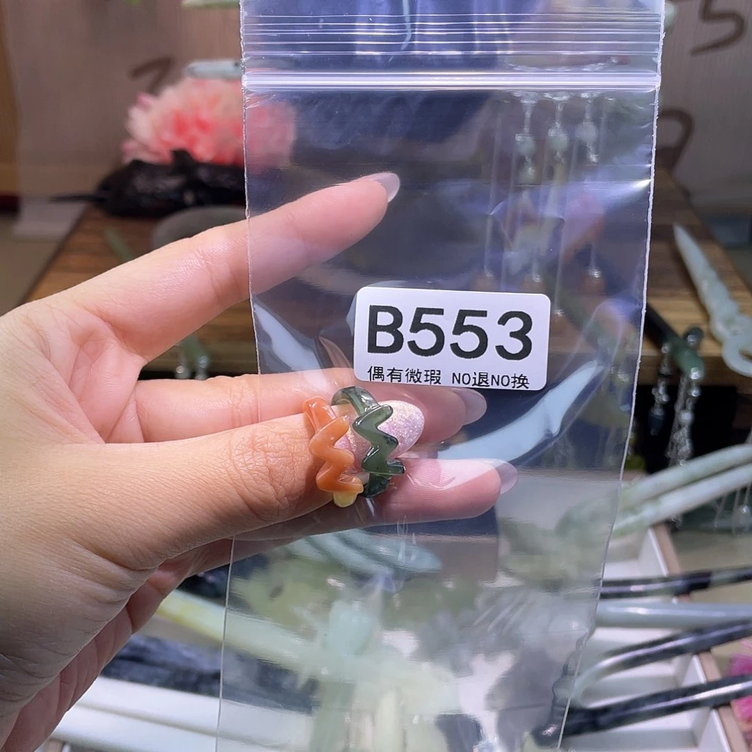 蛇纹石玉发饰银S925镀金镶嵌?****