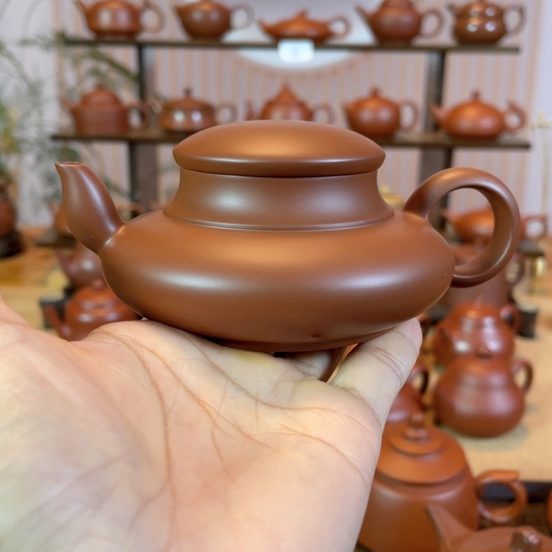茶壶紫砂丰手拉朱泥无相壶