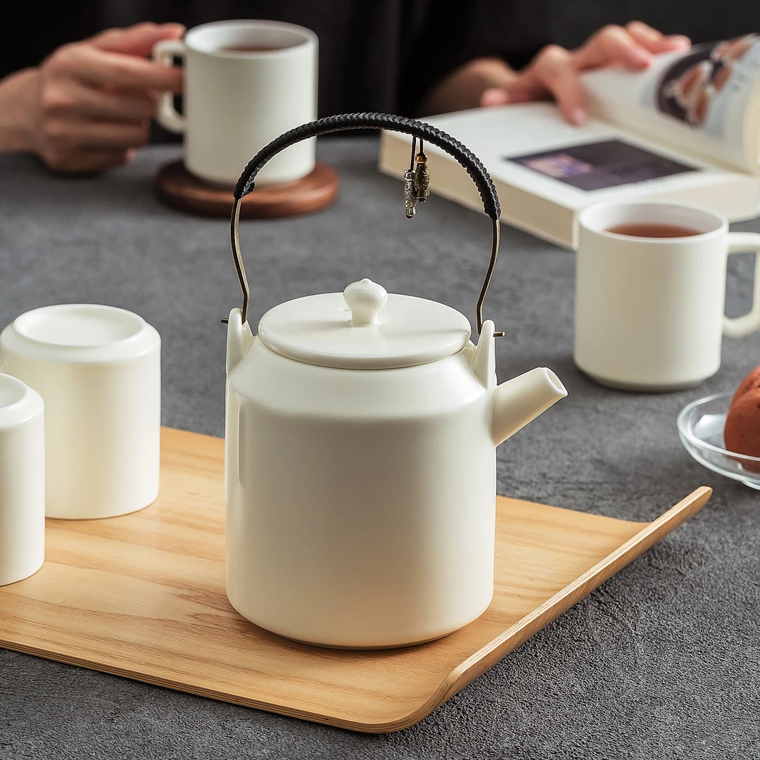 德化白瓷2025年新款精致高级感家用的陶瓷水杯水壶下午茶水具套装