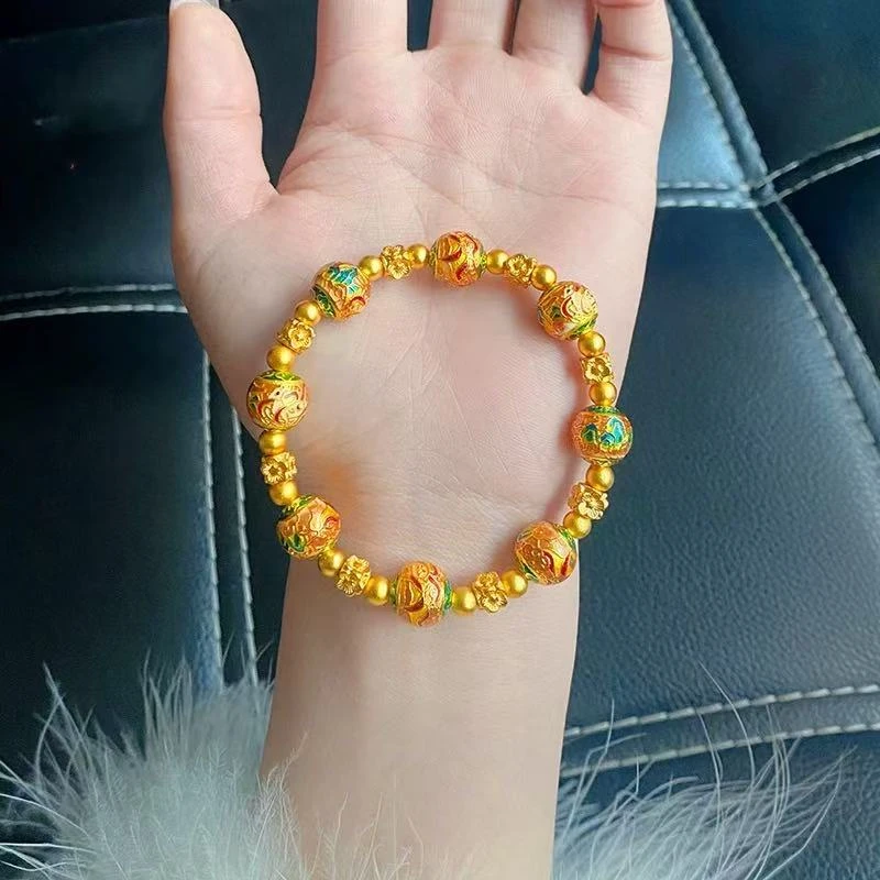 铜合金手链 铜合金新中式一路生花手链