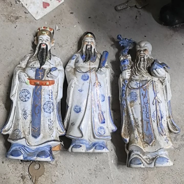 為***樂青花瓷器福禄寿1套