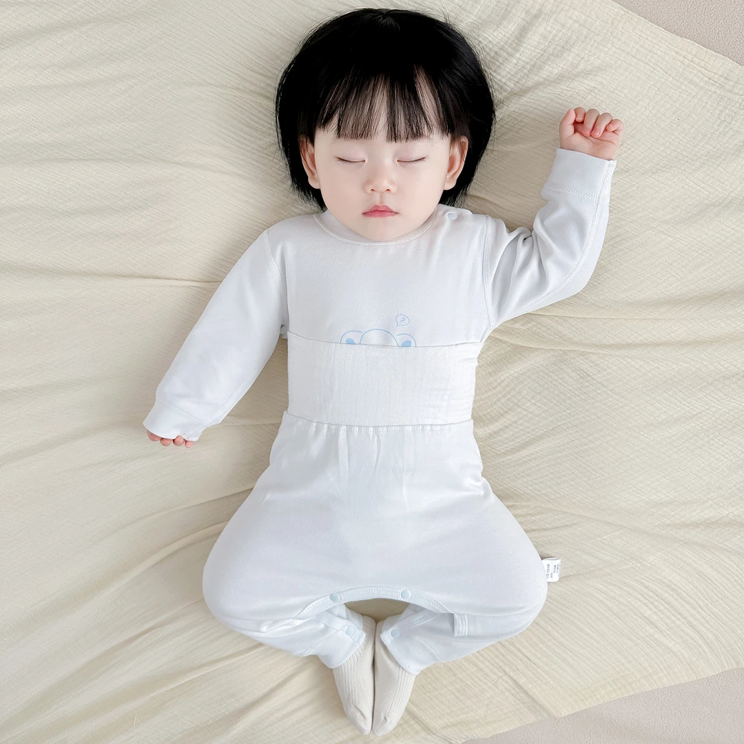 MK&UR.BV婴儿纯棉分体套装秋冬男女宝宝秋衣裤两件套高腰护肚内穿