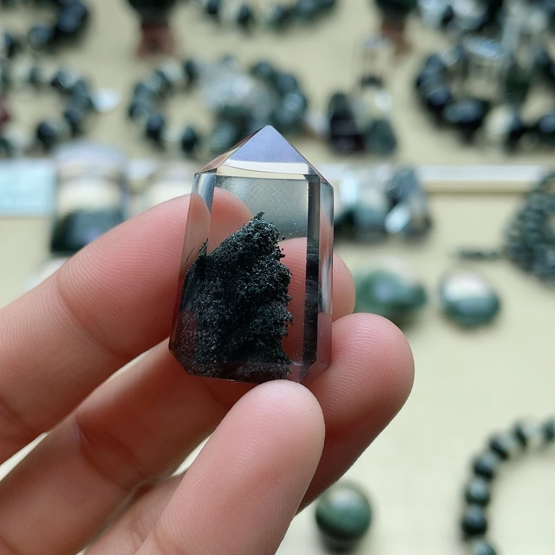 水晶吊坠(不含链)未镶嵌加***麦吊坠定制不打孔